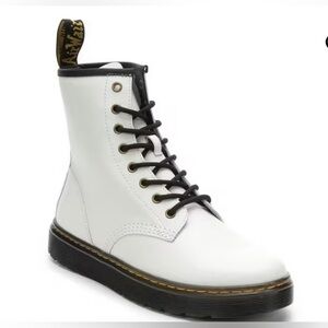 Dr. Martens Zavala White Leather Ankle Boots Size Women’s 8, Men’s 7